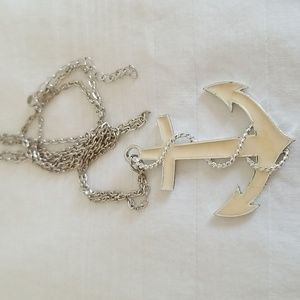 Vintage Coro Silver Anchor Necklace